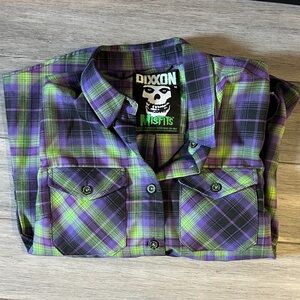 DIXXON Purple and Green Misfits Flannel